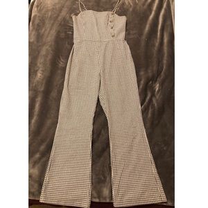 Grey & White Gingham Jumpsuit